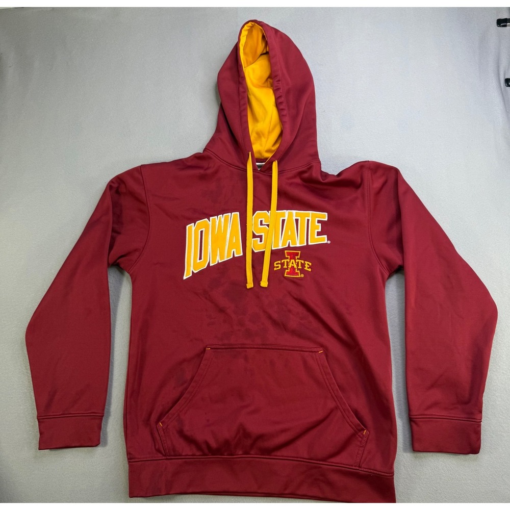 Iowa State Cyclones Hoodie Pullover‎ Fleece Maroon Gold Size M